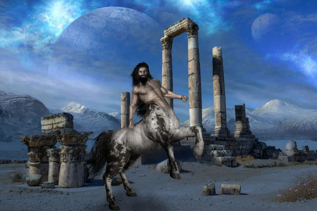 Male centaur names - A male centaur in a fantasy landscape