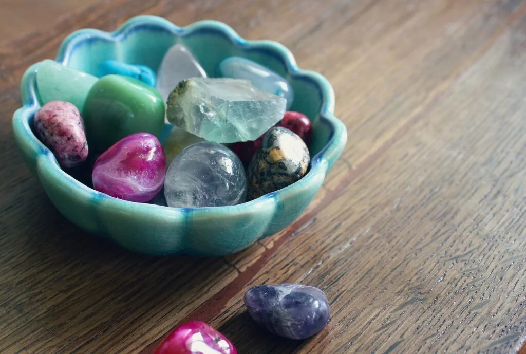Gemstones in a bowl
