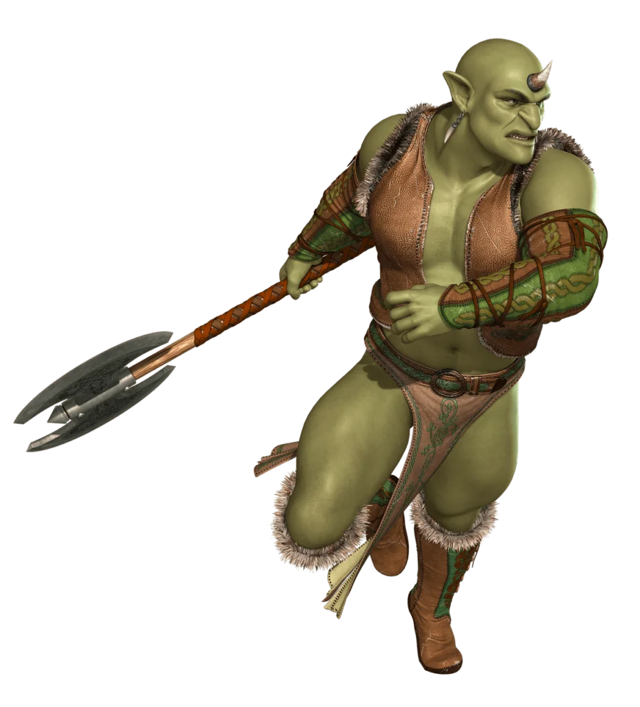 Orcish green-skinned warrior