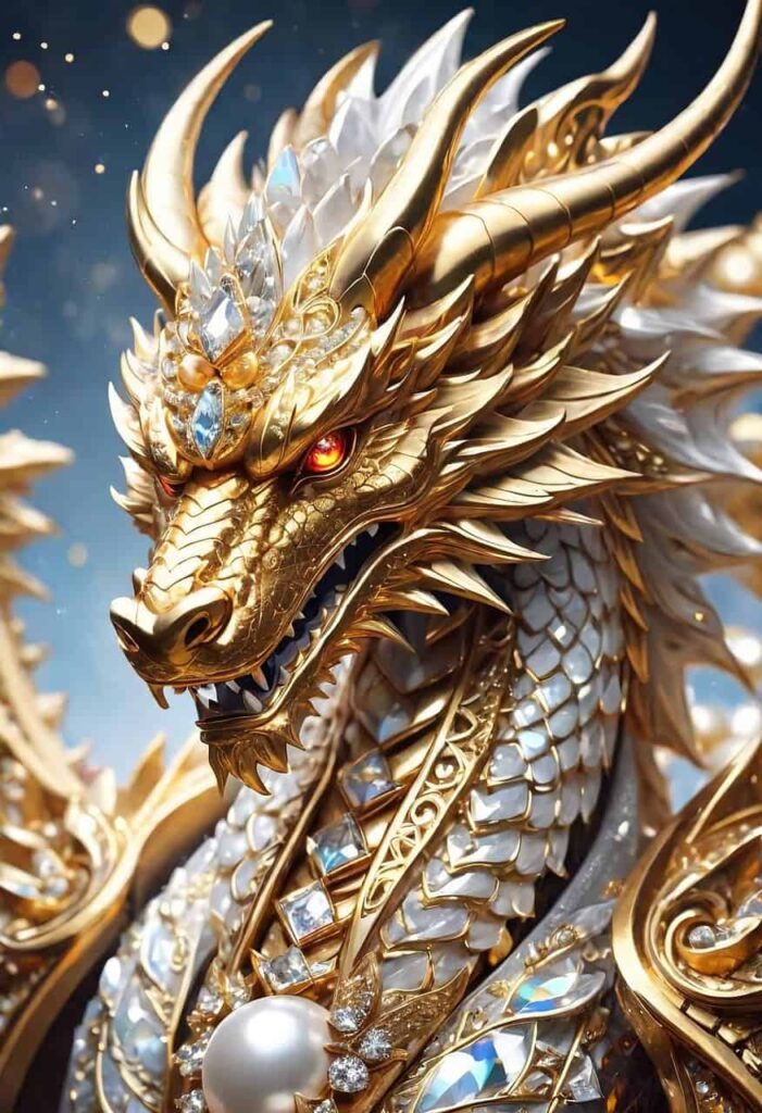 Fierce golden dragon